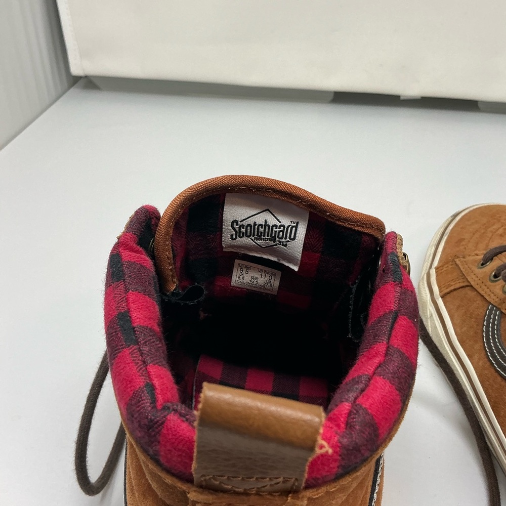 Vans Tan High-Top Sneakers with Red Accents - Picture 5 of 5
